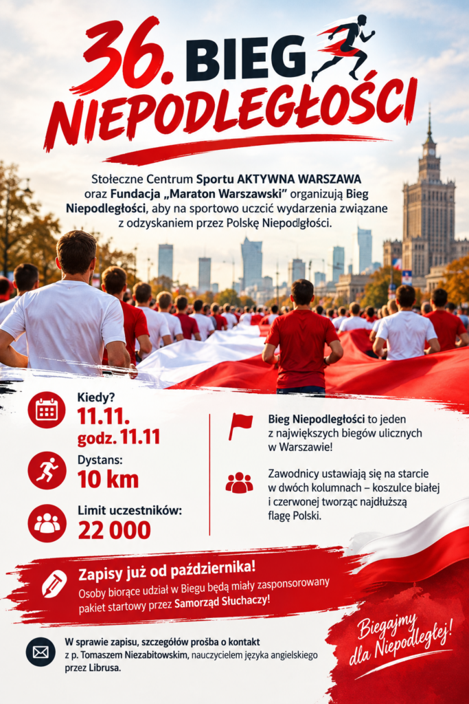 36. Bieg Niepodległości – zapraszamy do udziału!