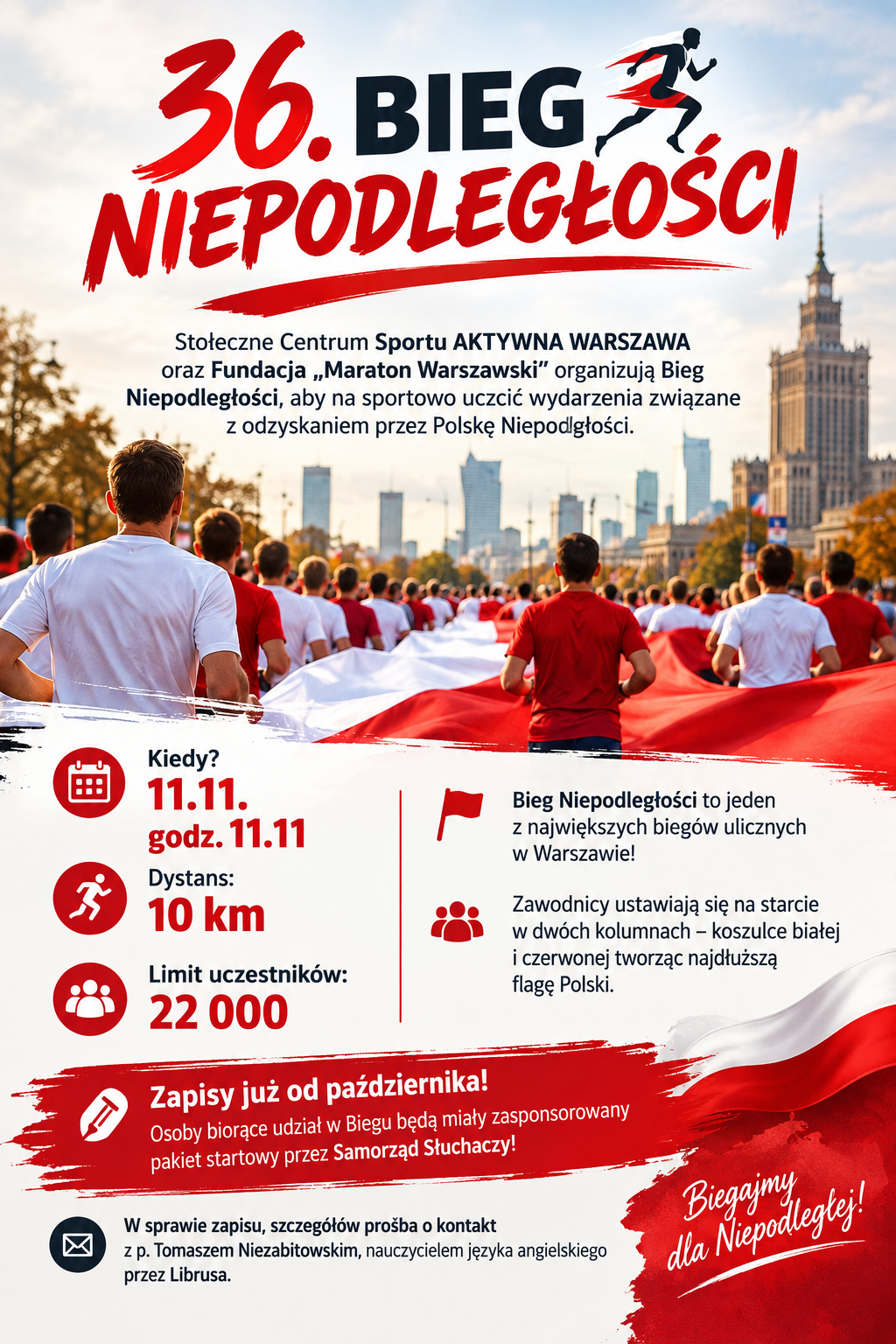 36. Bieg Niepodległości – zapraszamy do udziału!